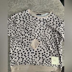 Women's Black and Cream Polka Dot Sweater